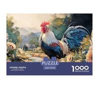 Sinoshow_24085_a_majestic_rooster_with_vibrant_feathers_and_pie_3aaa23c6-858d-4edf-ac05-36402f48e71f_3 1000 Pieces Puzzles Impossible Hard Difficult Puzzle Game, Stress Releasing Family Game, Birthda