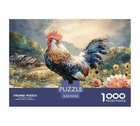 Sinoshow_24085_a_majestic_rooster_with_vibrant_feathers_and_pie_4445dabe-c009-4cd4-b8bb-549148c78c58_3 1000 Pieces Puzzles Impossible Hard Difficult Jigsaw Puzzle, Vibrant Imagery, Bir