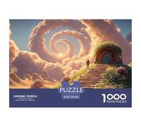 Sinoshow_24085_a_man_stands_at_the_top_of_an_endless_staircase._41a2e78e-aecf-4402-9676-066e403c5e8f_1 1000 Pieces Jigsaw Fun Challenging & Brainteasing Puzzle Game, Vibrant Imagery, B