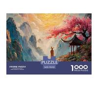 Sinoshow_24085_a_man_walks_along_the_stone_road_with_an_ancient_ee3a2c53-73da-40b3-b4b4-3438e5b98a94_1 1000 Pieces Jigsaw Impossible Hard Difficult Puzzle Game, Vibrant Imagery, Birthd