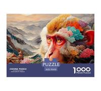 Sinoshow_24085_a_monkey_with_colorful_clouds_on_its_head_yellow_a4248772-b169-4118-a0e1-8510468804bb_3 1000 Pieces Jigsaw Fun Challenging & Brainteasing Jigsaw Puzzle, Unique Challenging Educational
