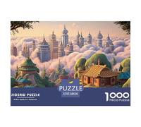 Sinoshow_24085_a_painting_of_the_city_skyline_with_traditional__8ca33be0-903c-4e95-9657-e39dbf078a60_3 1000 Pieces Jigsaw Fun Challenging & Brainteasing Puzzle Game, Unique Challenging Educational To