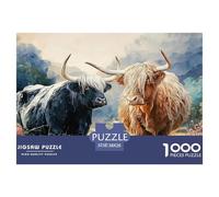 Sinoshow_24085_a_pair_of_highland_cows_one_black_with_white_hor_ee8d9d23-d35c-4d51-a7de-06409677639b_3 1000 Pieces Jigsaw Fun Challenging & Brainteasing Jigsaw Puzzle, Stress Releasing Family Game, F