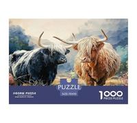 Sinoshow_24085_a_pair_of_highland_cows_one_black_with_white_hor_ee8d9d23-d35c-4d51-a7de-06409677639b_3 1000 Pieces Puzzles Impossible Hard Difficult Jigsaw Puzzle, Vibrant Imagery, Fam
