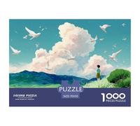 Sinoshow_24085_a_person_stands_on_the_grass_with_birds_flying_i_6bd2aed9-9fde-4662-a972-72ac9b678067_1 1000 Pieces Jigsaw Fun Challenging & Brainteasing Puzzle Game, Stress Releasing Family Game, Bir