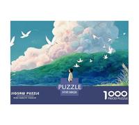 Sinoshow_24085_a_person_stands_on_the_grass_with_birds_flying_i_6bd2aed9-9fde-4662-a972-72ac9b678067_3 1000 Pieces Puzzles Challenging And Educational Jigsaw Puzzle, Unique Challenging Educational To