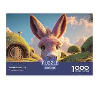 Sinoshow_24085_a_pink_baby_donkey_with_long_ears_looking_at_the_9cd96c96-d8f3-4b73-8734-daa5b0189a95_3 1000 Pieces Jigsaw Fun Challenging & Brainteasing Jigsaw Puzzle, Vibrant Imagery