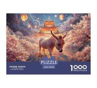 Sinoshow_24085_a_pink_donkey_amidst_spring_flowers_with_pastel__63be08c3-3211-4761-ad83-da168f0dbe25_2 1000 Pieces Puzzles Challenging And Educational Jigsaw Puzzle, Unique Challenging Educational To