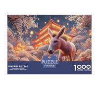 Sinoshow_24085_a_pink_donkey_amidst_spring_flowers_with_pastel__63be08c3-3211-4761-ad83-da168f0dbe25_4 1000 Pieces Jigsaw Fun Challenging & Brainteasing Jigsaw Puzzle, Vibrant Imagery