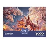 Sinoshow_24085_a_pink_donkey_amidst_spring_flowers_with_pastel__63be08c3-3211-4761-ad83-da168f0dbe25_1 1000 Pieces Puzzles Impossible Hard Difficult Puzzle Game, Stress Releasing Family Game, Birthda