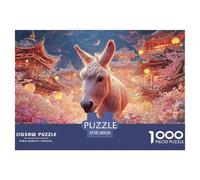 Sinoshow_24085_a_pink_donkey_amidst_spring_flowers_with_pastel__63be08c3-3211-4761-ad83-da168f0dbe25_3 1000 Pieces Jigsaw Fun Challenging & Brainteasing Jigsaw Puzzle, Vibrant Imagery