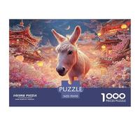 Sinoshow_24085_a_pink_donkey_amidst_spring_flowers_with_pastel__63be08c3-3211-4761-ad83-da168f0dbe25_3 1000 Pieces Puzzles Impossible Hard Difficult Jigsaw Puzzle, Vibrant Imagery, Bir