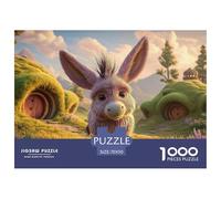 Sinoshow_24085_a_pink_donkey_with_large_ears_standing_in_the_gr_47627123-4603-41be-9a2e-688b48bc0acc_1 1000 Pieces Puzzles Impossible Hard Difficult Jigsaw Puzzle, Vibrant Imagery, Fam