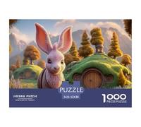 Sinoshow_24085_a_pink_donkey_with_large_ears_standing_in_the_gr_47627123-4603-41be-9a2e-688b48bc0acc_3 1000 Pieces Puzzles Impossible Hard Difficult Puzzle Game, Stress Releasing Family Game, Family
