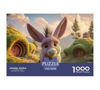 Sinoshow_24085_a_pink_donkey_with_large_ears_standing_in_the_gr_47627123-4603-41be-9a2e-688b48bc0acc_1 1000 Pieces Puzzles Challenging And Educational Jigsaw Puzzle, Unique Challenging Educational To