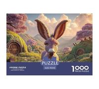 Sinoshow_24085_a_pink_donkey_with_large_ears_standing_in_the_gr_47627123-4603-41be-9a2e-688b48bc0acc_4 1000 Pieces Jigsaw Fun Challenging & Brainteasing Jigsaw Puzzle, Vibrant Imagery
