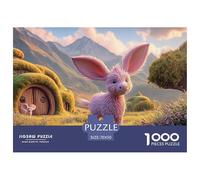 Sinoshow_24085_a_pink_donkey_with_large_ears_standing_in_the_gr_47627123-4603-41be-9a2e-688b48bc0acc_2 1000 Pieces Puzzles Impossible Hard Difficult Jigsaw Puzzle, Stress Releasing Family Game, Famil