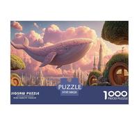 Sinoshow_24085_a_pink_whale_soaring_over_los_angeles_against_a__fd197c8a-ba71-423c-a3fd-a1abf78ef8a3_4 1000 Pieces Puzzles Impossible Hard Difficult Jigsaw Puzzle, Stress Releasing Family Game, Famil
