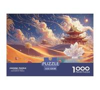 Sinoshow_24085_a_realistic_illustration_of_an_oasis_in_the_dese_af8ca247-ccd8-4e2e-9eca-153865cc032b_4 1000 Pieces Puzzles Impossible Hard Difficult Jigsaw Puzzle, Vibrant Imagery, Fam