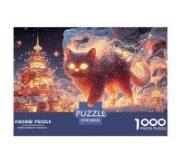 Sinoshow_24085_a_red_cat_with_glowing_yellow_eyes_walking_on_fi_4cfadc2a-1382-4bc1-9301-689a49fc7366_1 1000 Pieces Puzzles Impossible Hard Difficult Puzzle Game, Unique Challenging Educational Toys,