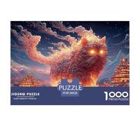 Sinoshow_24085_a_red_cat_with_glowing_yellow_eyes_walking_on_fi_4cfadc2a-1382-4bc1-9301-689a49fc7366_4 1000 Pieces Jigsaw Fun Challenging & Brainteasing Puzzle Game, Vibrant Imagery, B