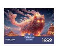 Sinoshow_24085_a_red_cat_with_glowing_yellow_eyes_walking_on_fi_4cfadc2a-1382-4bc1-9301-689a49fc7366_4 1000 Pieces Jigsaw Fun Challenging & Brainteasing Jigsaw Puzzle, Unique Challenging Educational