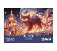 Sinoshow_24085_a_red_cat_with_glowing_yellow_eyes_walking_on_fi_4cfadc2a-1382-4bc1-9301-689a49fc7366_1 1000 Pieces Jigsaw Fun Challenging & Brainteasing Puzzle Game, Vibrant Imagery, B