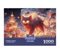 Sinoshow_24085_a_red_cat_with_glowing_yellow_eyes_walking_on_fi_4cfadc2a-1382-4bc1-9301-689a49fc7366_1 1000 Pieces Puzzles Impossible Hard Difficult Jigsaw Puzzle, Unique Challenging Educational Toys