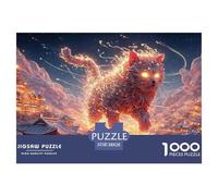 Sinoshow_24085_a_red_cat_with_glowing_yellow_eyes_walking_on_fi_4cfadc2a-1382-4bc1-9301-689a49fc7366_3 1000 Pieces Jigsaw Fun Challenging & Brainteasing Puzzle Game, Vibrant Imagery, B