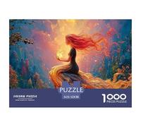 Sinoshow_24085_a_red-haired_girl_with_long_hair_sits_on_the_edg_a9d8e651-cddc-4720-a3dc-642554bf598c_3 1000 Pieces Jigsaw Impossible Hard Difficult Puzzle Game, Vibrant Imagery, Family