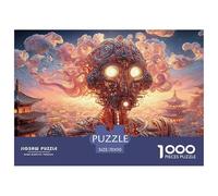 Sinoshow_24085_a_robot_in_armor_made_of_old_metal_with_the_city_23d95826-1b6a-4570-9de4-db6f263bc6c6_4 1000 Pieces Jigsaw Fun Challenging & Brainteasing Puzzle Game, Stress Releasing Family Game, Fam
