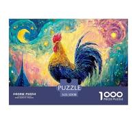 Sinoshow_24085_a_rooster_with_feathers_made_of_colorful_silk_in_ac94eccf-35b5-477f-8b2c-4e78aad40c98_1 1000 Pieces Puzzles Challenging And Educational Jigsaw Puzzle, Unique Challenging Educational To