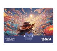Sinoshow_24085_a_small_wooden_boat_is_floating_on_the_water_sur_c5f40f19-2d56-462a-a85c-4a8fbc6f7c02_4 1000 Pieces Jigsaw Fun Challenging & Brainteasing Puzzle Game, Stress Releasing Family Game, Bir