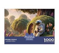 Sinoshow_24085_a_spaceman_sitting_on_the_mossy_grass_of_an_eart_5aeebca7-cfee-420e-9990-52da1cfb2530_2 1000 Pieces Puzzles Impossible Hard Difficult Puzzle Game, Unique Challenging Educational Toys,