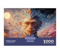 Sinoshow_24085_a_split_portrait_of_the_monkey_king_and_an_evil__41dea6a4-5a06-4bc4-a824-7eb43695bae0_4 1000 Pieces Jigsaw Fun Challenging & Brainteasing Jigsaw Puzzle, Stress Releasing Family Game, B
