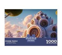 Sinoshow_24085_a_surreal_white_building_made_of_intricate_gears_7610870c-f9be-4de3-92e0-e4a0868ec4c5_2 1000 Pieces Puzzles Impossible Hard Difficult Puzzle Game, Vibrant Imagery, Birth