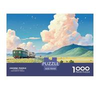 Sinoshow_24085_a_train_is_driving_on_the_road_with_several_carr_48b505c9-e30b-440f-a257-249102a973ed_1 1000 Pieces Puzzles Challenging And Educational Jigsaw Puzzle, Unique Challenging Educational To