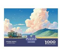 Sinoshow_24085_a_train_is_driving_on_the_road_with_several_carr_48b505c9-e30b-440f-a257-249102a973ed_1 1000 Pieces Puzzles Impossible Hard Difficult Puzzle Game, Stress Releasing Family Game, Family