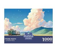 Sinoshow_24085_a_train_is_driving_on_the_road_with_several_carr_48b505c9-e30b-440f-a257-249102a973ed_1 1000 Pieces Puzzles Impossible Hard Difficult Puzzle Game, Stress Releasing Family Game, Birthda
