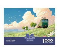 Sinoshow_24085_a_train_on_the_road_surrounded_by_green_fields_i_ce1e670a-40c4-4b78-a7b6-e3420f6456cd_1 1000 Pieces Jigsaw Fun Challenging & Brainteasing Jigsaw Puzzle, Vibrant Imagery