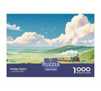 Sinoshow_24085_a_train_with_cargo_carriages_is_moving_on_the_gr_b2a66cfd-ff30-44c1-bc1d-118ba7ccbd3a_4 1000 Pieces Jigsaw Fun Challenging & Brainteasing Puzzle Game, Stress Releasing Family Game, Bir