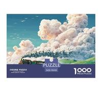 Sinoshow_24085_a_train_with_skulls_smoke_and_clouds_in_the_styl_0871b2d7-0b87-4fea-a09c-d0713ffa4553_1 1000 Pieces Jigsaw Fun Challenging & Brainteasing Jigsaw Puzzle, Stress Releasing Family Game, B