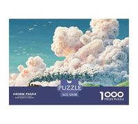 Sinoshow_24085_a_train_with_skulls_smoke_and_clouds_in_the_styl_0871b2d7-0b87-4fea-a09c-d0713ffa4553_1 1000 Pieces Jigsaw Fun Challenging & Brainteasing Jigsaw Puzzle, Stress Releasing Family Game, B