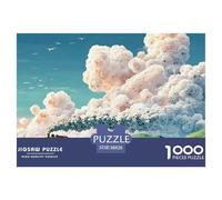 Sinoshow_24085_a_train_with_skulls_smoke_and_clouds_in_the_styl_0871b2d7-0b87-4fea-a09c-d0713ffa4553_1 1000 Pieces Puzzles Impossible Hard Difficult Puzzle Game, Vibrant Imagery, Famil