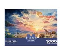Sinoshow_24085_a_vibrant_and_colorful_savannah_scene_with_vario_6dcd1ef3-ed2b-48e3-99a3-66fca50136c3_1 1000 Pieces Jigsaw Fun Challenging & Brainteasing Jigsaw Puzzle, Vibrant Imagery
