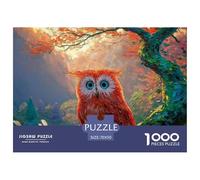 Sinoshow_24085_a_vibrant_red_owl_with_striking_blue_eyes_convey_7f83136b-986c-436d-8f78-1b7a1ad83e37_3 1000 Pieces Jigsaw Fun Challenging & Brainteasing Jigsaw Puzzle, Vibrant Imagery