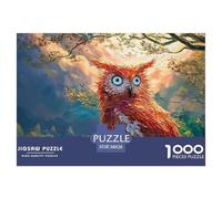 Sinoshow_24085_a_vibrant_red_owl_with_striking_blue_eyes_convey_7f83136b-986c-436d-8f78-1b7a1ad83e37_4 1000 Pieces Jigsaw Fun Challenging & Brainteasing Puzzle Game, Vibrant Imagery, B