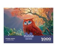 Sinoshow_24085_a_vibrant_red_owl_with_striking_blue_eyes_convey_7f83136b-986c-436d-8f78-1b7a1ad83e37_1 1000 Pieces Jigsaw Fun Challenging & Brainteasing Puzzle Game, Vibrant Imagery, F