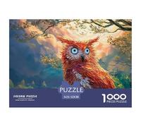Sinoshow_24085_a_vibrant_red_owl_with_striking_blue_eyes_convey_7f83136b-986c-436d-8f78-1b7a1ad83e37_4 1000 Pieces Puzzles Impossible Hard Difficult Jigsaw Puzzle, Vibrant Imagery, Bir