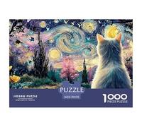 Sinoshow_24085_a_white_cats_eye_is_the_focal_point_of_an_enchan_e7fe8fb9-2b6b-4639-8674-5d53385bdffc_1 1000 Pieces Jigsaw Impossible Hard Difficult Jigsaw Puzzle, Stress Releasing Family Game, Birthd